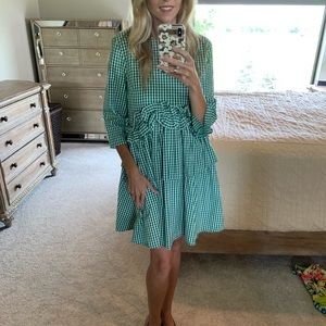 English Factory green gingham dress
